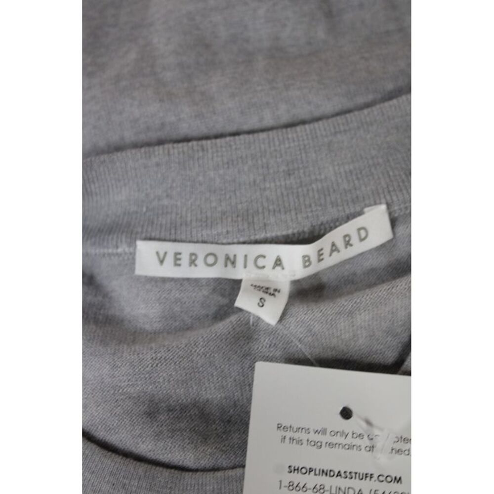 Veronica Beard Women Basic Merino Wool Crew Neck Longsleeve T-Shirt Gray Size S - Picture 6 of 6